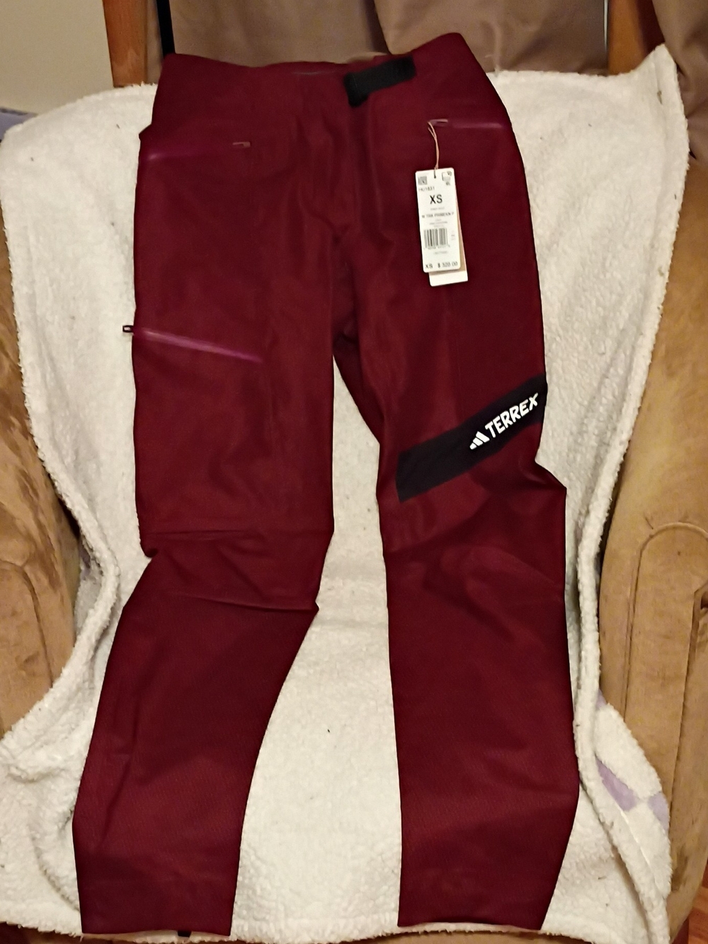 adidas Terrex Maroon Jogger Pants with Black Logo Panel